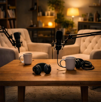 Podcast recording setup